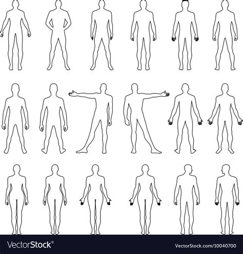 Human Outlined Silhouette Royalty Free Vector Image