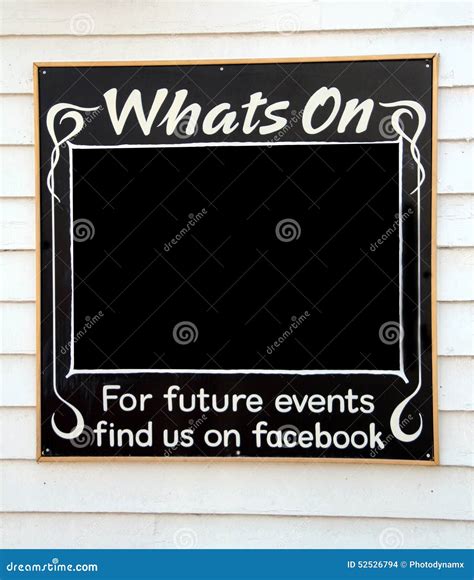 Whats On Notice Blackboard Editorial Stock Image Image Of Facebook