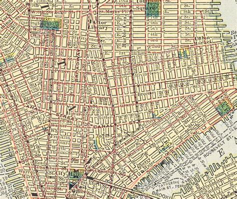 Old New York Map City Map Huge Vintage Historic 1910 New York Etsy