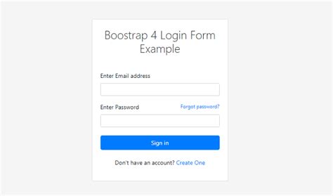 Bootstrap 4 Login Form Javatpoint