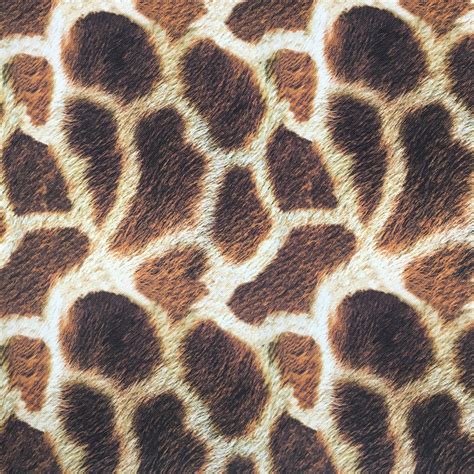 Giraffe Print Fabric By The Yard Brown Animal Fur Pattern Etsy