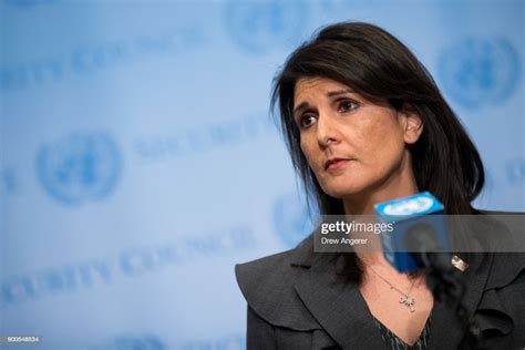 u s ambassador to the united nations nikki haley speaks during a news photo getty images