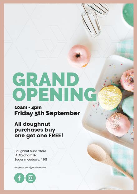 Doughnut Store Grand Opening Template Easil