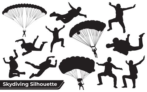 Silhouettes Of Hang Glider Or Parachute Graphic By Adopik · Creative