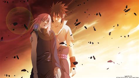 Wallpaper Illustration Sunset Anime Love Naruto Shippuuden