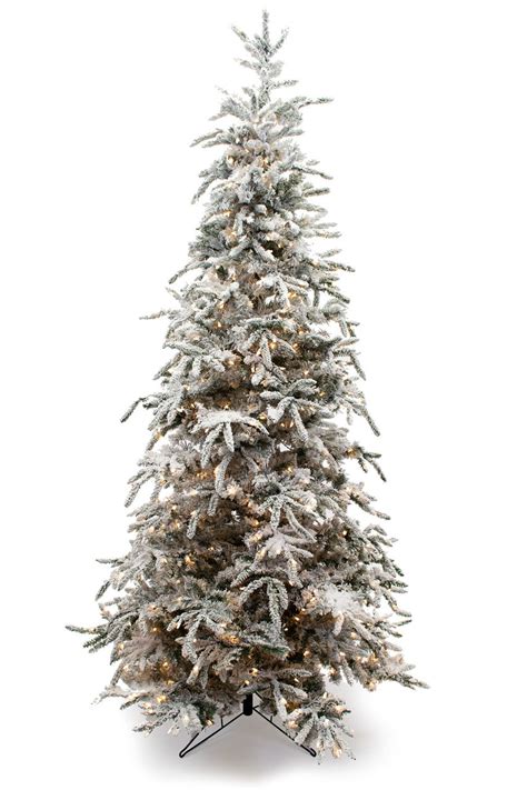 9 Flocked Balsam Prelit Artificial Christmas Tree
