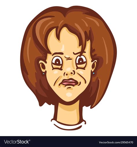 Cartoon Female Character Emotion Confused Woman Vector Image
