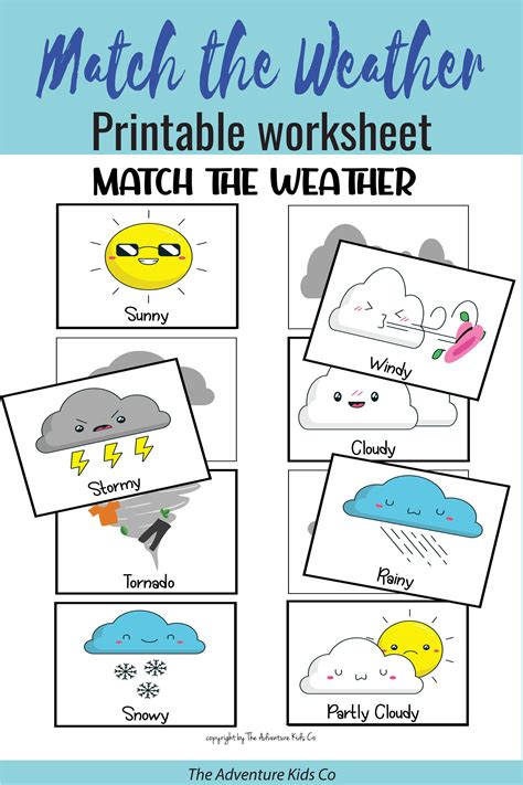 Teach them about the different types of weather, dressing for the weather, and much more! Weather Matching Game for Kids Weather Worksheet Printable ...