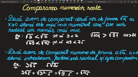 Compararea Numerelor Cu Radicali Clasa 7 Exercitii Introducerea