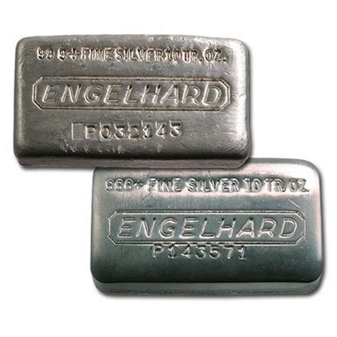 Engelhard Silver Bar 10 Oz Bar Wide Poured Papps49260
