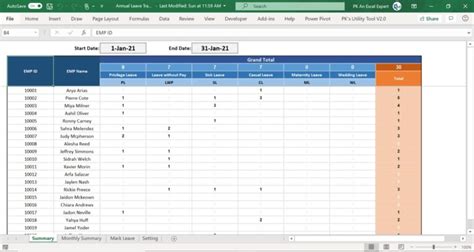 Annual Leave Tracker With Dailymonthly View In Excel Pk An Excel Expert
