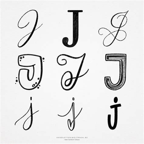 Hand Lettering J 9 Ways To Draw A J