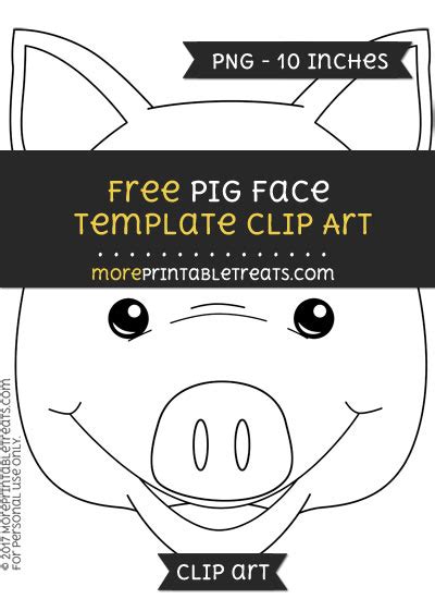Pig Face Template Clipart