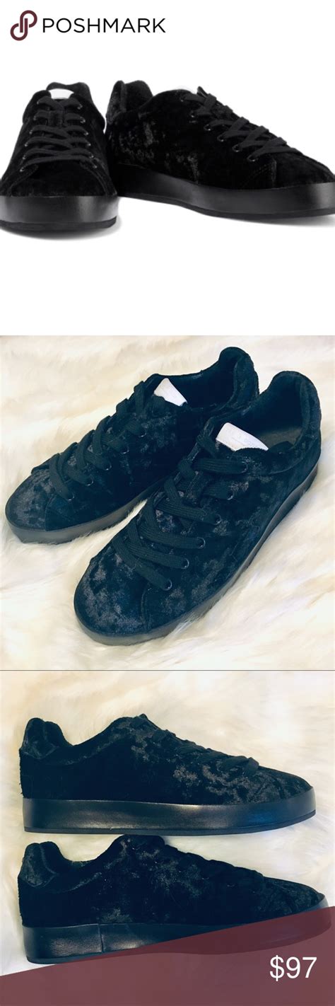 Rag And Bone Black Velvet Soporte Sneakers New 75 Sneakers All Black Sneakers Womens Shoes