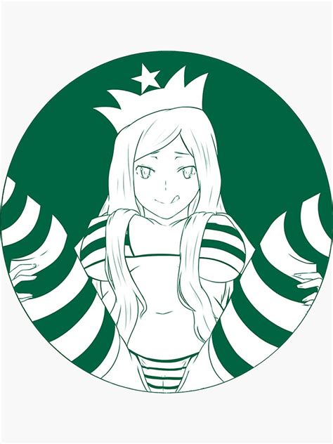 Lewd Anime Girl Starbucks Inspirited Design Sticker Sticker For