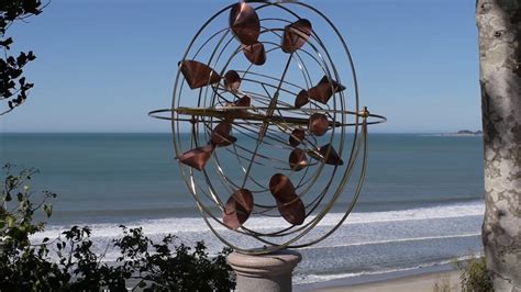Stratasphere Kinetic Wind Sculpture On Pedestal Roger Heitzman