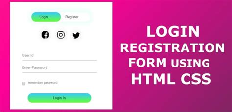 How To Make Login And Registration Form Using Html And Css