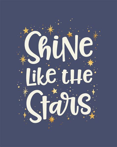 Printable Art Shine Like The Stars Inspirational Quote Etsy