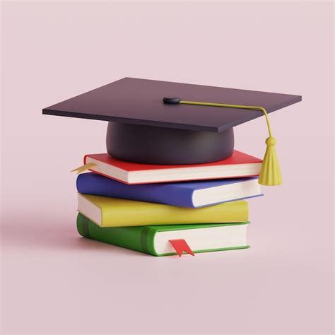 Premium Photo Graduation Cap On Stack Of Books Education Concept 3d