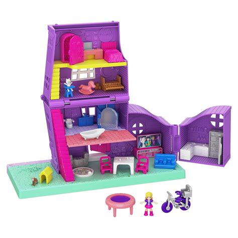 Polly Pocket Pollyville Pocket House Playset With 10 Accessories