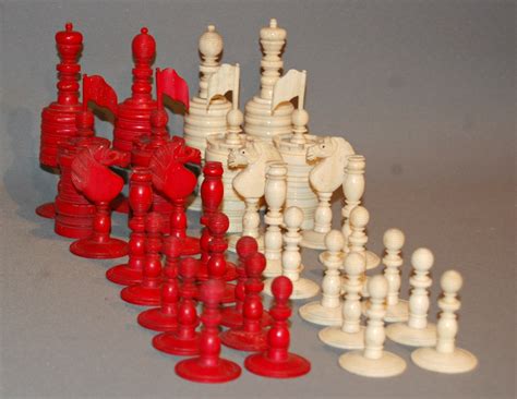19th Century Turned And Carved Ivory Chess Set La56930