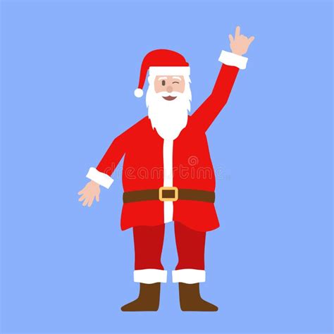Cartoon Happy Santa Claus Waving Stock Illustration Illustration Of