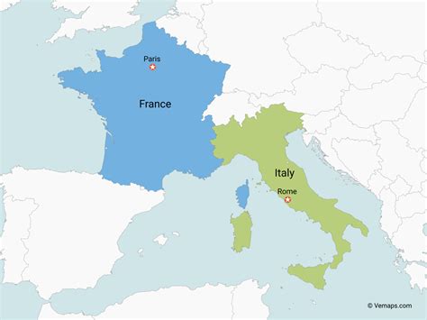 Vector Map Of Italy And France Rgeography