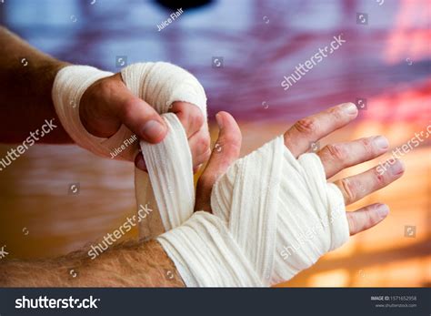 Boxer Binding Hands Padding Bandages Stock Photo 1571652958 Shutterstock