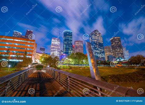 Downtown Houston Skyline Stock Image Image Of Center 84577639