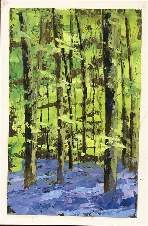 Bluebell Spring Forest Painting Bluebells Painting