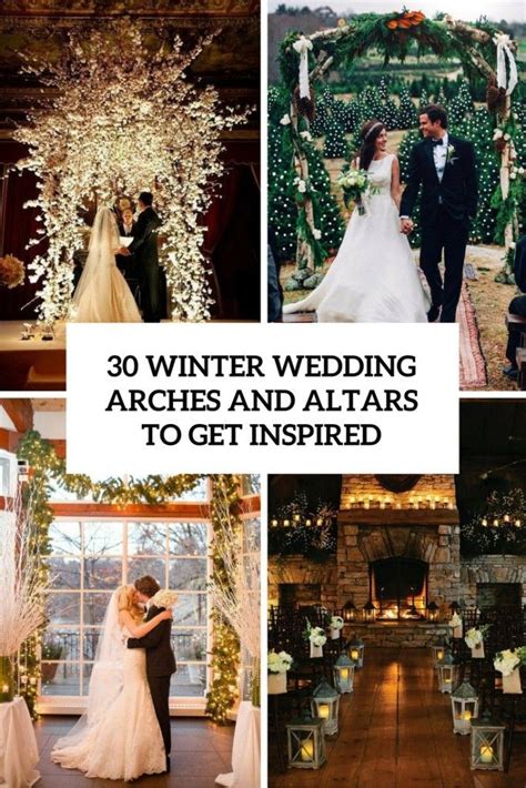 30 Winter Wedding Arches And Altars To Get Inspired More Winter Wedding