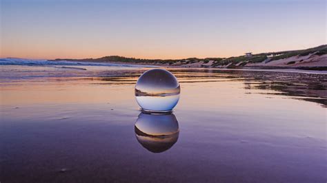 Glass Ball Lake Reflection Sphere 4k Hd Nature Wallpapers Hd