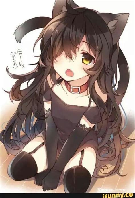 Anime Cat Girls Sassy Black Hair Scary Evil Anime Girl