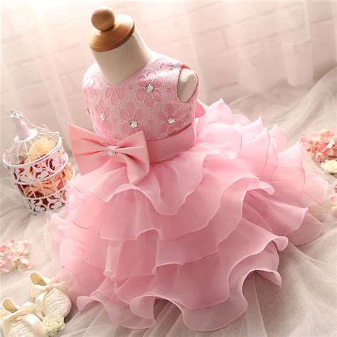 Infant Baby Girl Dress Wedding Princess 1 Year Birthday Party Tutu