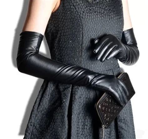 new genuine leather gloves women s long design real sheepskin leather long gloves thermal arm