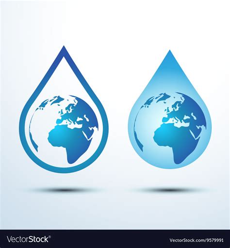 Earth Water Drop Royalty Free Vector Image Vectorstock