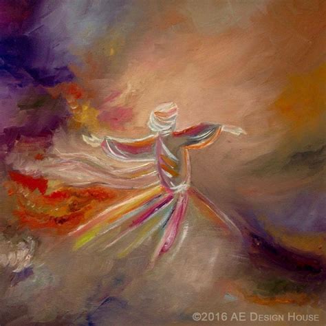 Original Painting Whirling Dervish Sufi Dance Rumi Çizimler Tablolar