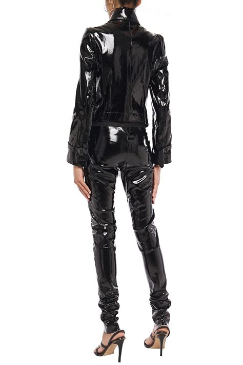 ann demeulemeester layered patent leather jacket the outnet