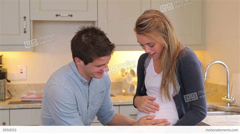 Man Touching Belly Of Pregnant Girlfriend Stock Video Footage 3950053