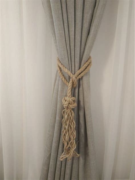 Jute Curtain Tie Backs Tassel Rustic Curtain Tie Back Nautical