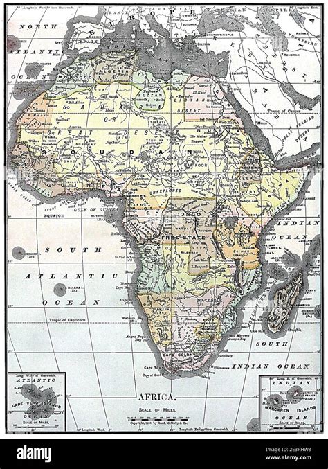 Map Of Africa From Encyclopaedia Britannica 1890 Stock Photo Alamy