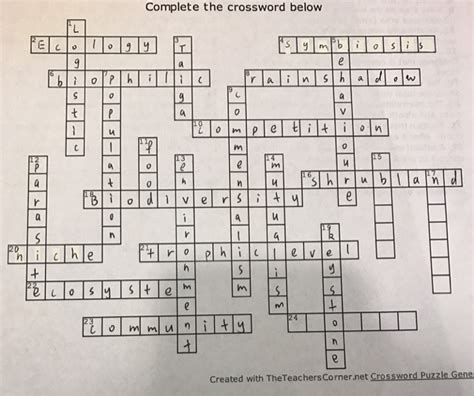 Complete The Crossword Puzzle Below Science