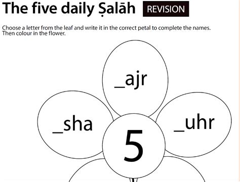 Salah Flower Revision Sheet Safar Resources
