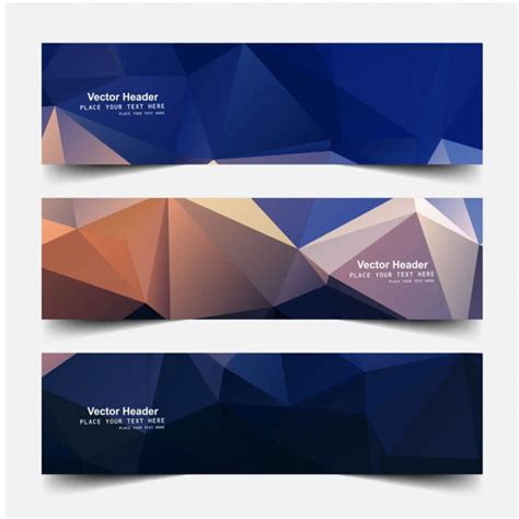 Polygonal Header Banners Ai Eps Vector Uidownload