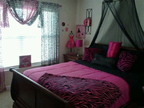 Zebra girls room zebra print rooms zebra print bedroom kids. Beautiful pink and black room. Needs more goth flare ...