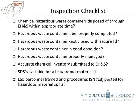 Hazardous Waste Container Storage Area Inspection Checklist Dandk