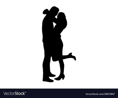 Silhouette Cuddling Man And Woman Royalty Free Vector Image