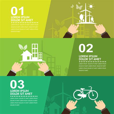 Eco Friendly Infographic With Three Parts Download Free Vectors