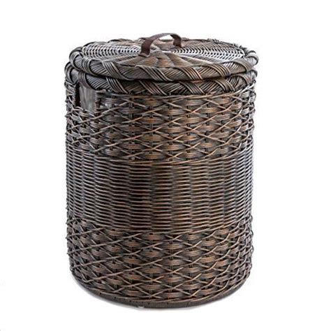 Round Wicker Basket with Lid in 2020 | Wicker laundry ...
