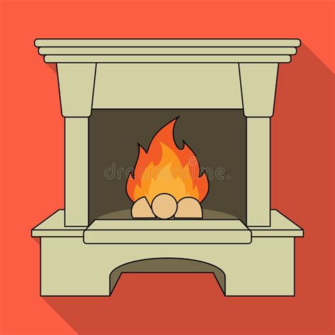Fire Warmth And Comfort Fireplace Single Icon In Flat Style Vector